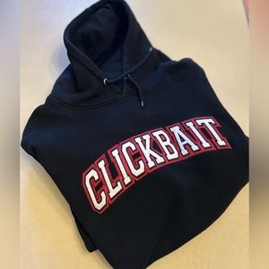 XL Black and Red Clickbait Hoodie oversized David Drobik